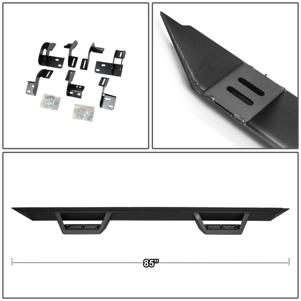 2009-2017 Dodge Ram 1500 Step Down Nerf Bar Step Bar Crew Cab Black
