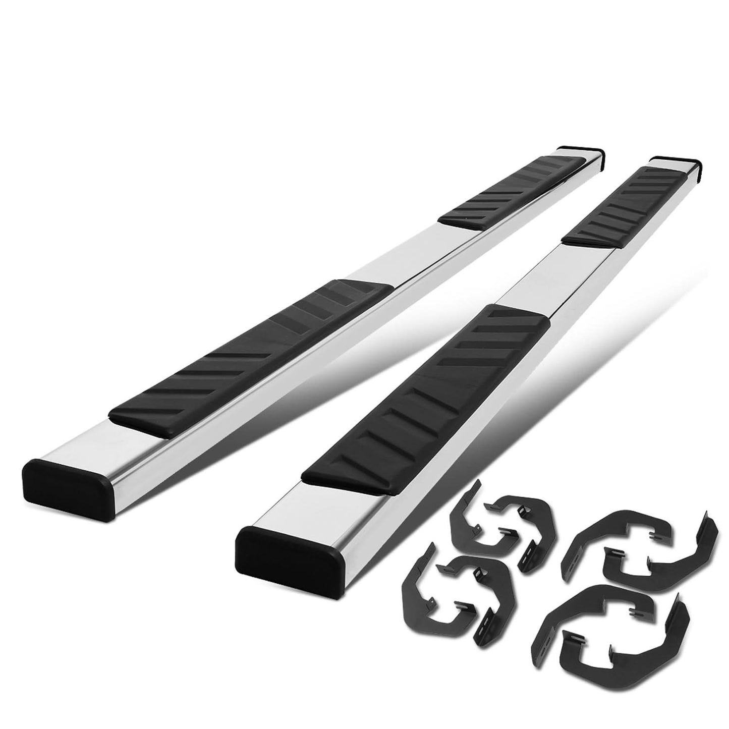 07-19 Chevrolet Silverado GMC Sierra 5" Oval Nerf Step Bars Silver