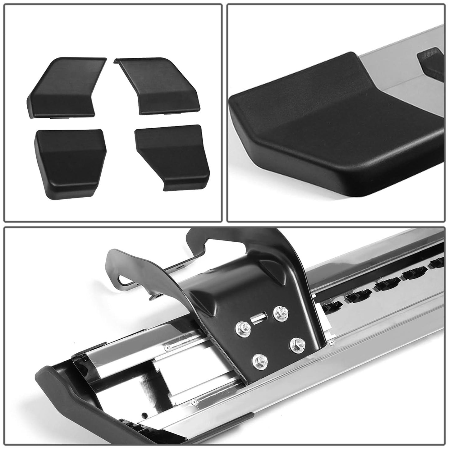 15-20 Ford F-150 / 17-20 F-250 F-350 6" Flat Board Nerf Step Bar Silver