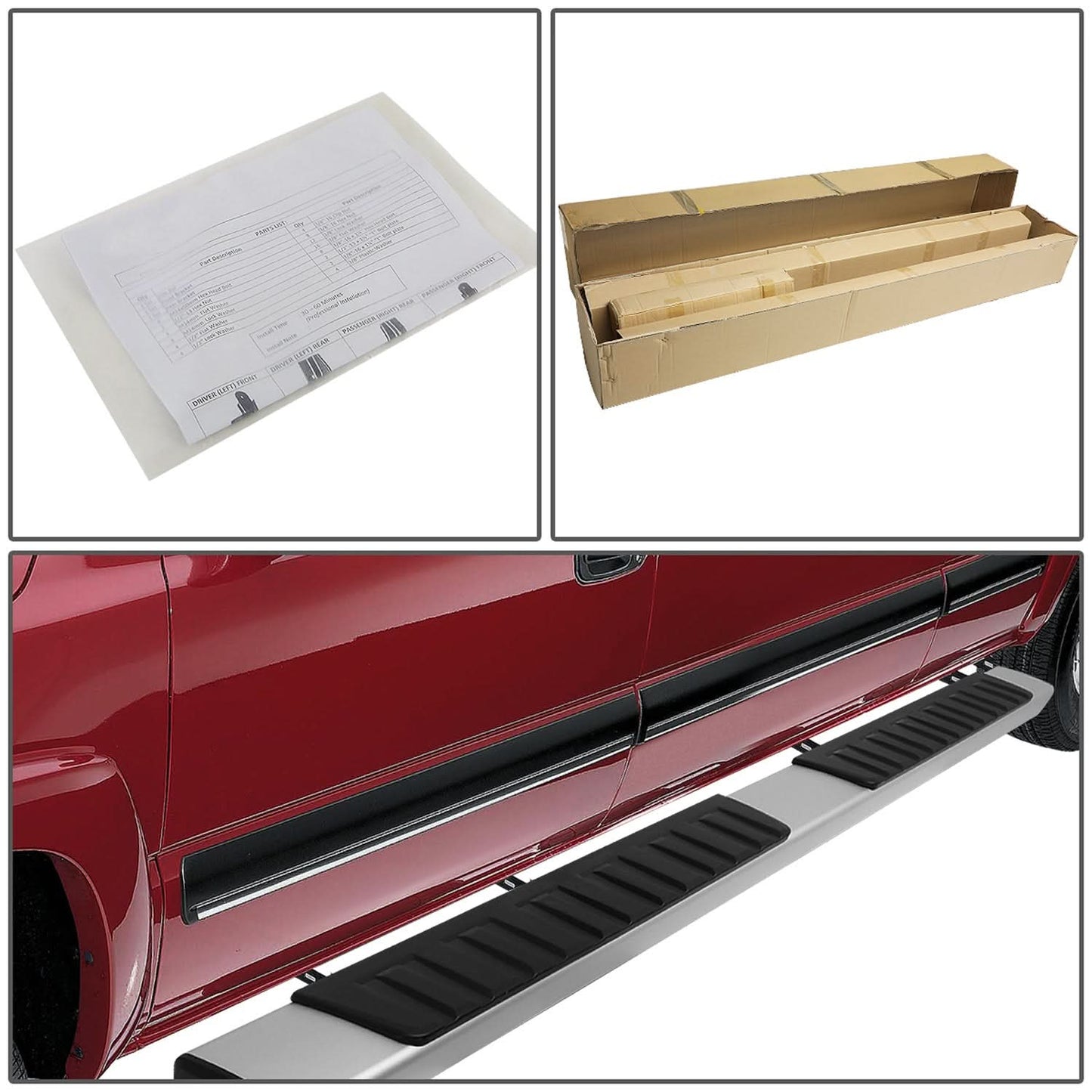 04-14 Ford F-150 Extended Cab 6 Inch Flat Board Nerf Bar Chrome