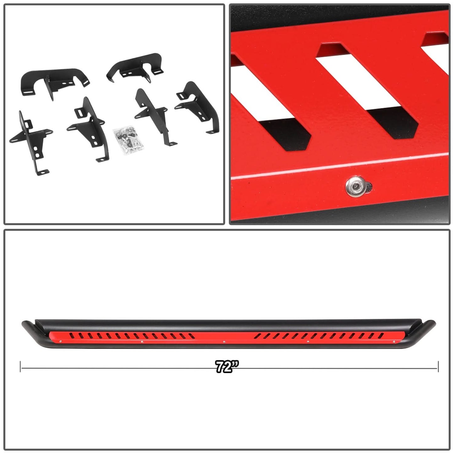 2018-2020 Jeep Wrangler JL Unlimited 4-Door Red Nerf Bar Side Steps