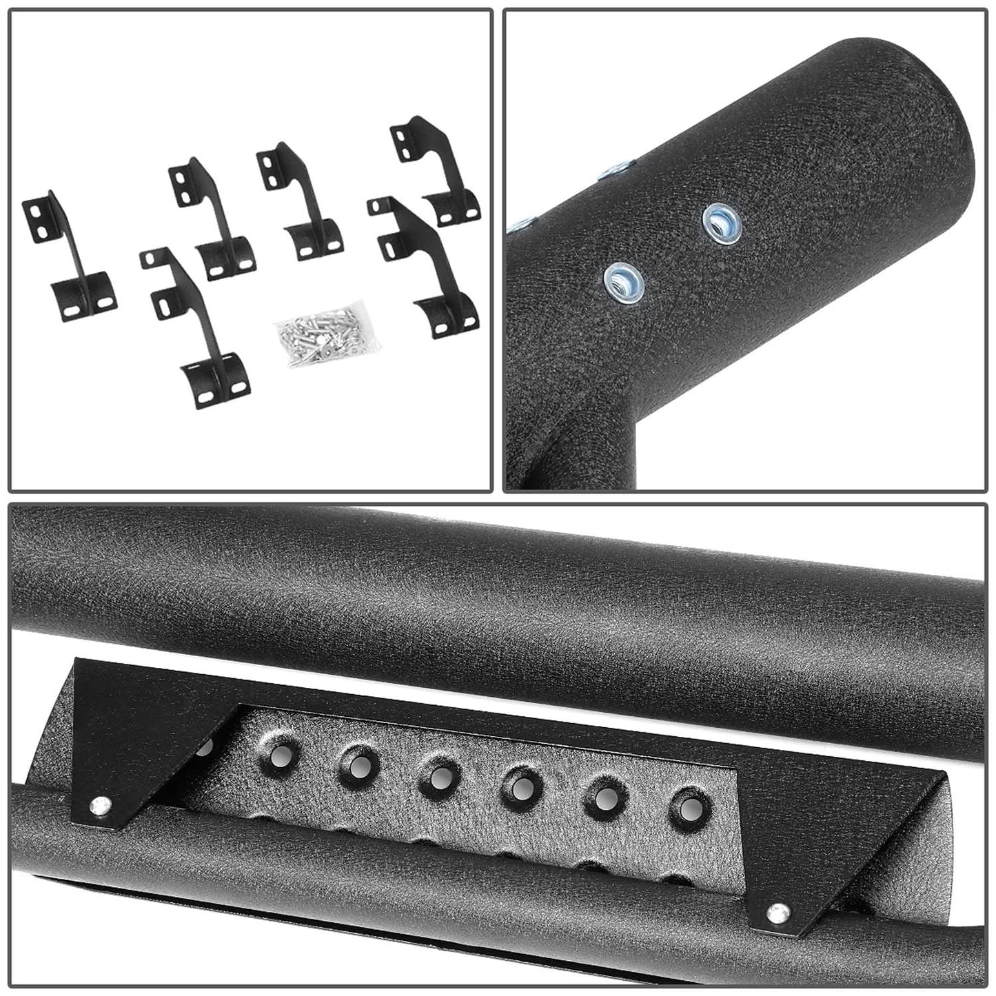 05-21 Toyota Tacoma Double Cab 4.5" Round Drop Step Nerf Bars Black
