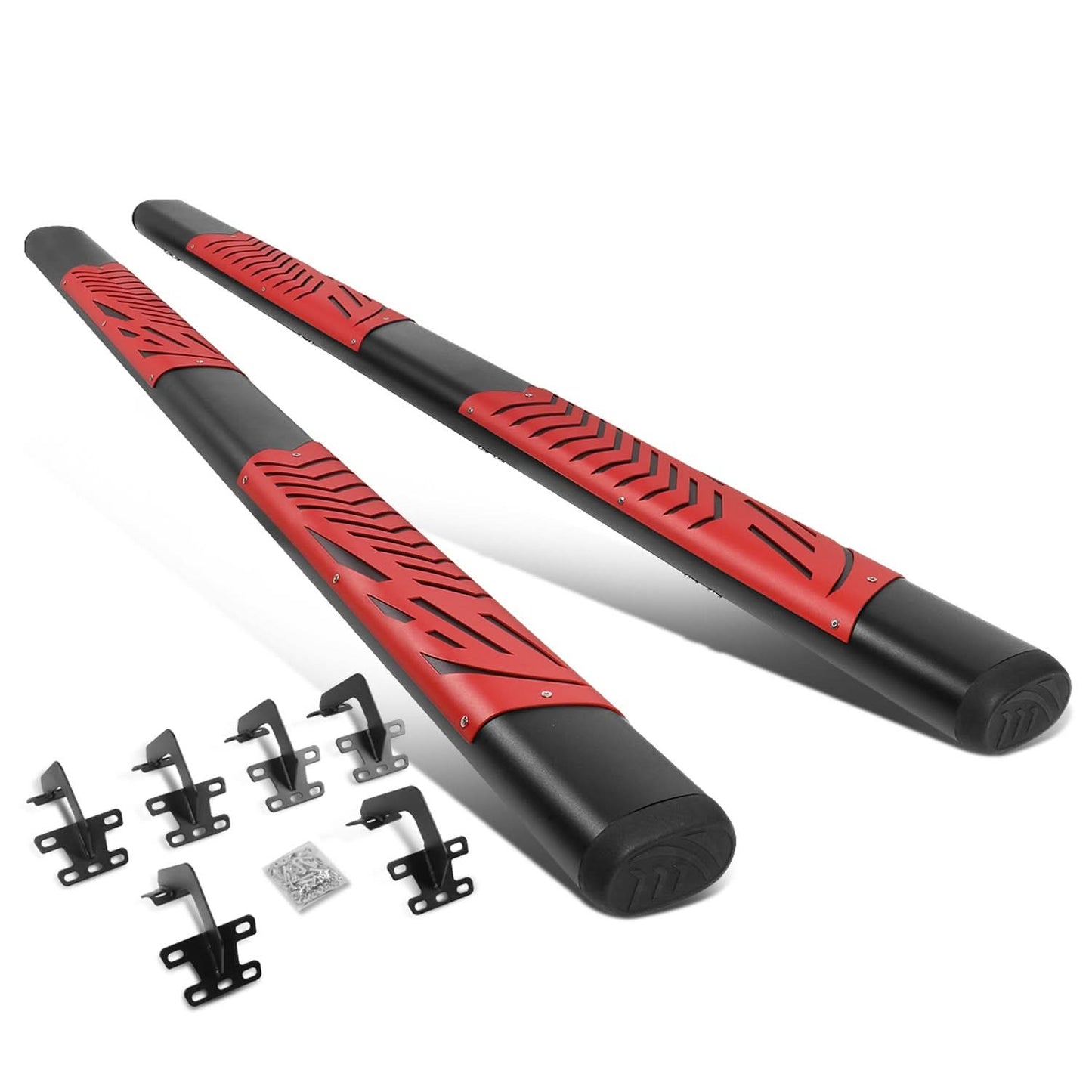2019-2020 Dodge Ram 1500 Crew Cab 5" Nerf Bars - Black/Red
