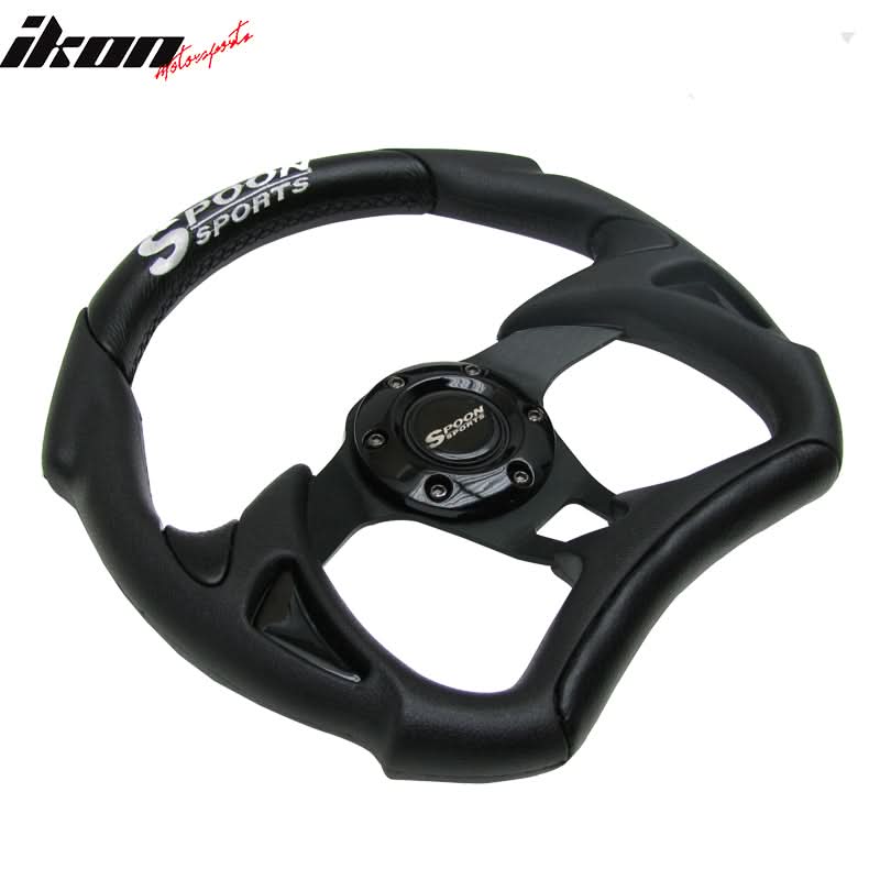 Universal Fitment Steering Wheel Battle Type 300Mm Whole Black & Spoon