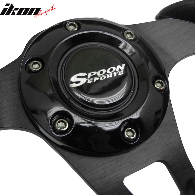 Universal Fitment Steering Wheel Battle Type 300Mm Whole Black & Spoon