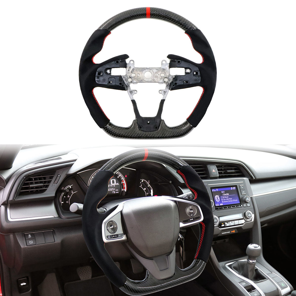 2016-2021 Civic Carbon Fiber Steering Wheel