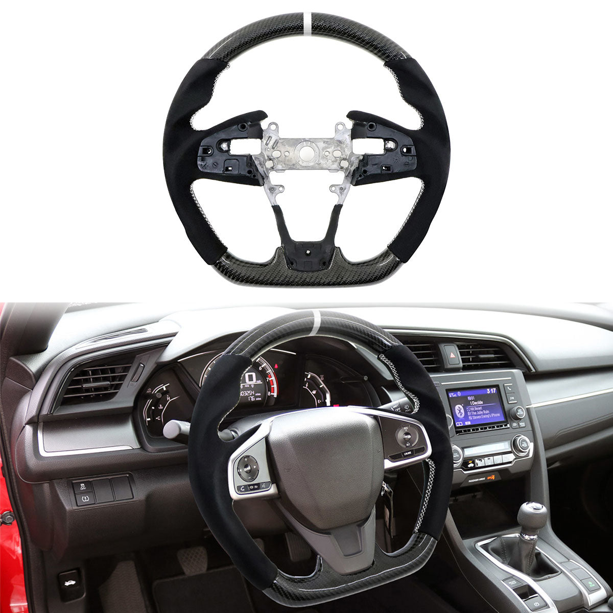 2016-2021 Civic Carbon Fiber Steering Wheel
