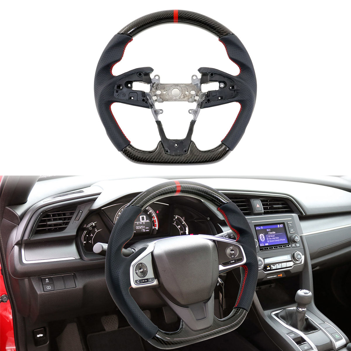 2016-2021 Civic Carbon Fiber Steering Wheel