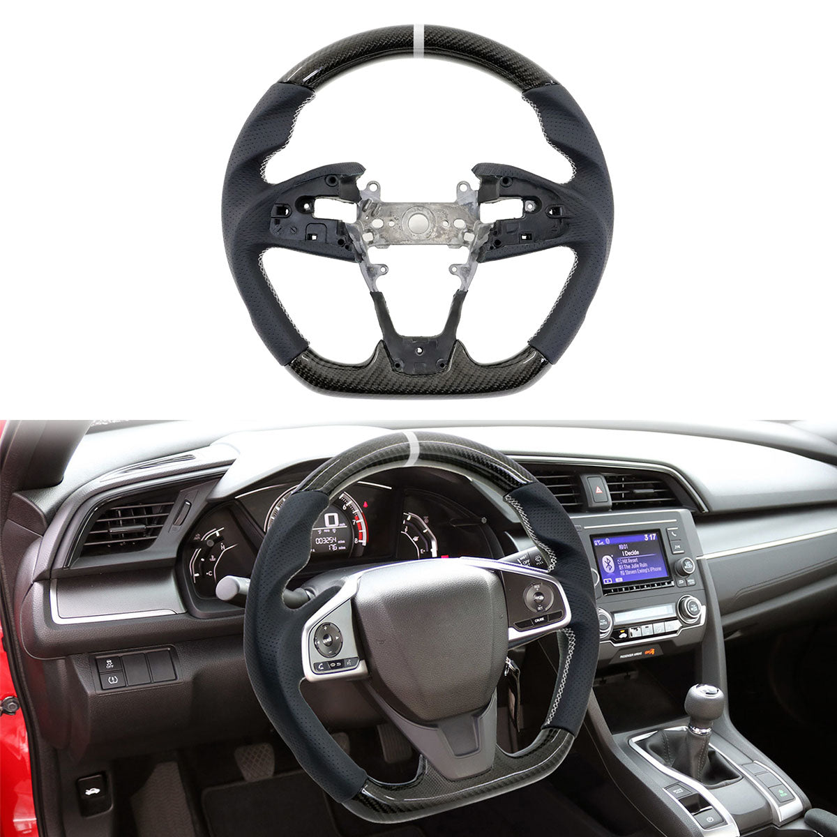2016-2021 Civic Carbon Fiber Steering Wheel