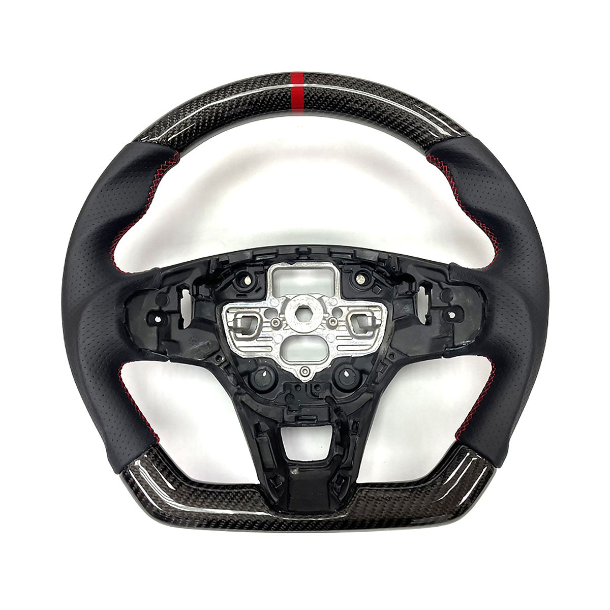 2020-2024 Focus Escape Steering Wheel Red Stitch Indicator CF Leather