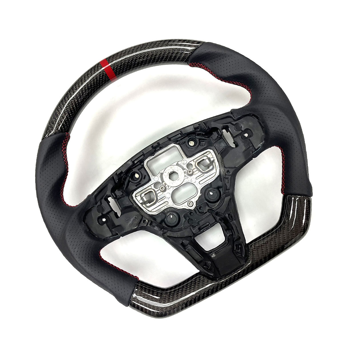 2020-2024 Focus Escape Steering Wheel Red Stitch Indicator CF Leather