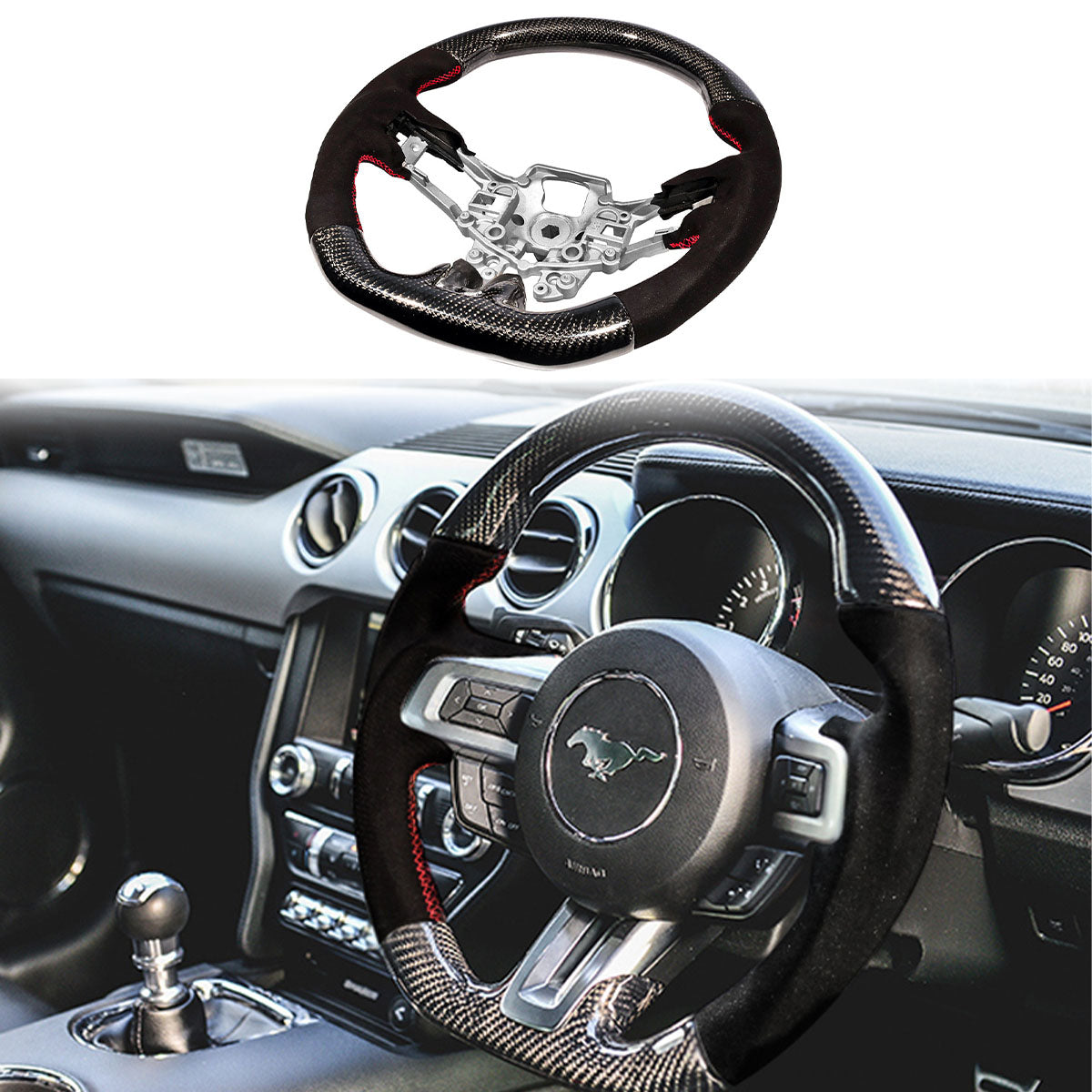 2015-2017 Ford Mustang Steering Wheel Carbon Fiber