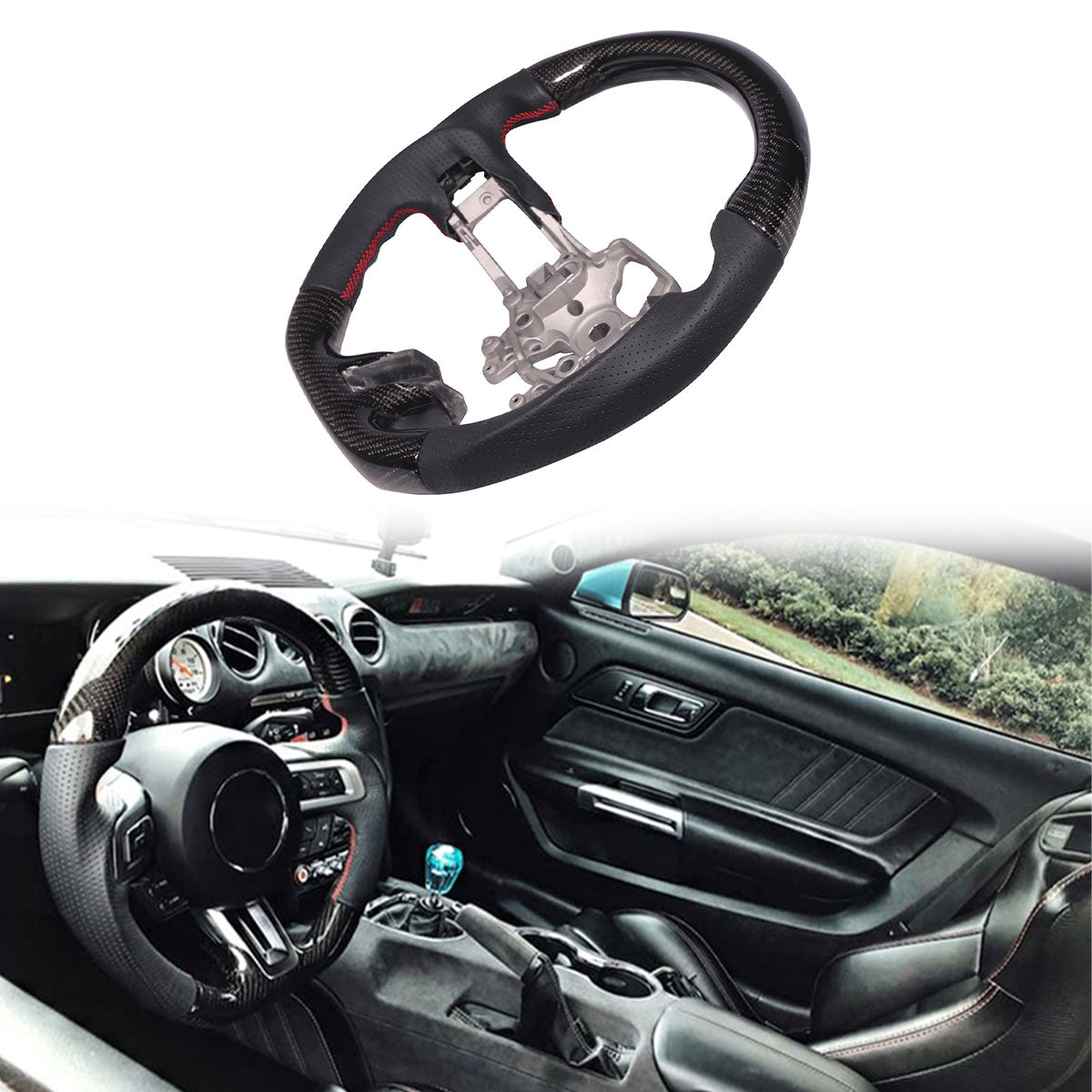 2015-2017 Ford Mustang Steering Wheel Carbon Fiber