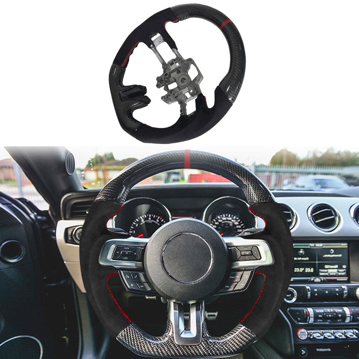 2015-2017 Ford Mustang Steering Wheel Carbon Fiber
