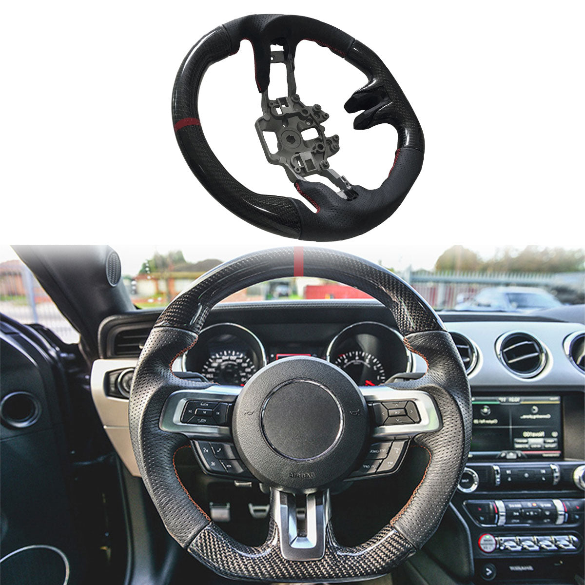 2015-2017 Ford Mustang Steering Wheel Carbon Fiber