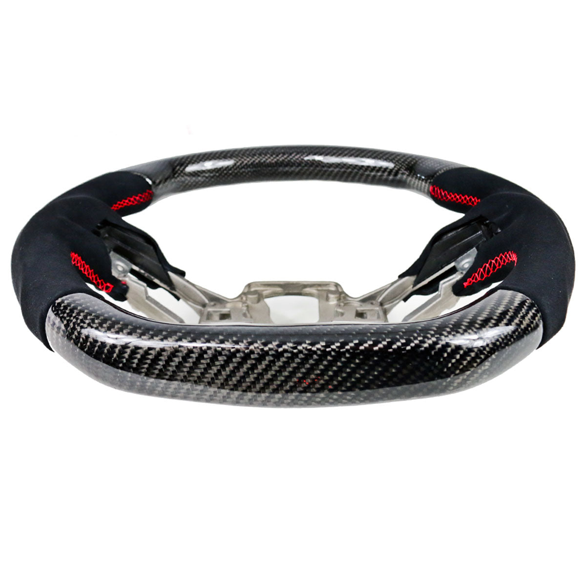 2018-2023 Ford Mustang V1 Steering Wheel w/ Red Stitching Carbon Fiber