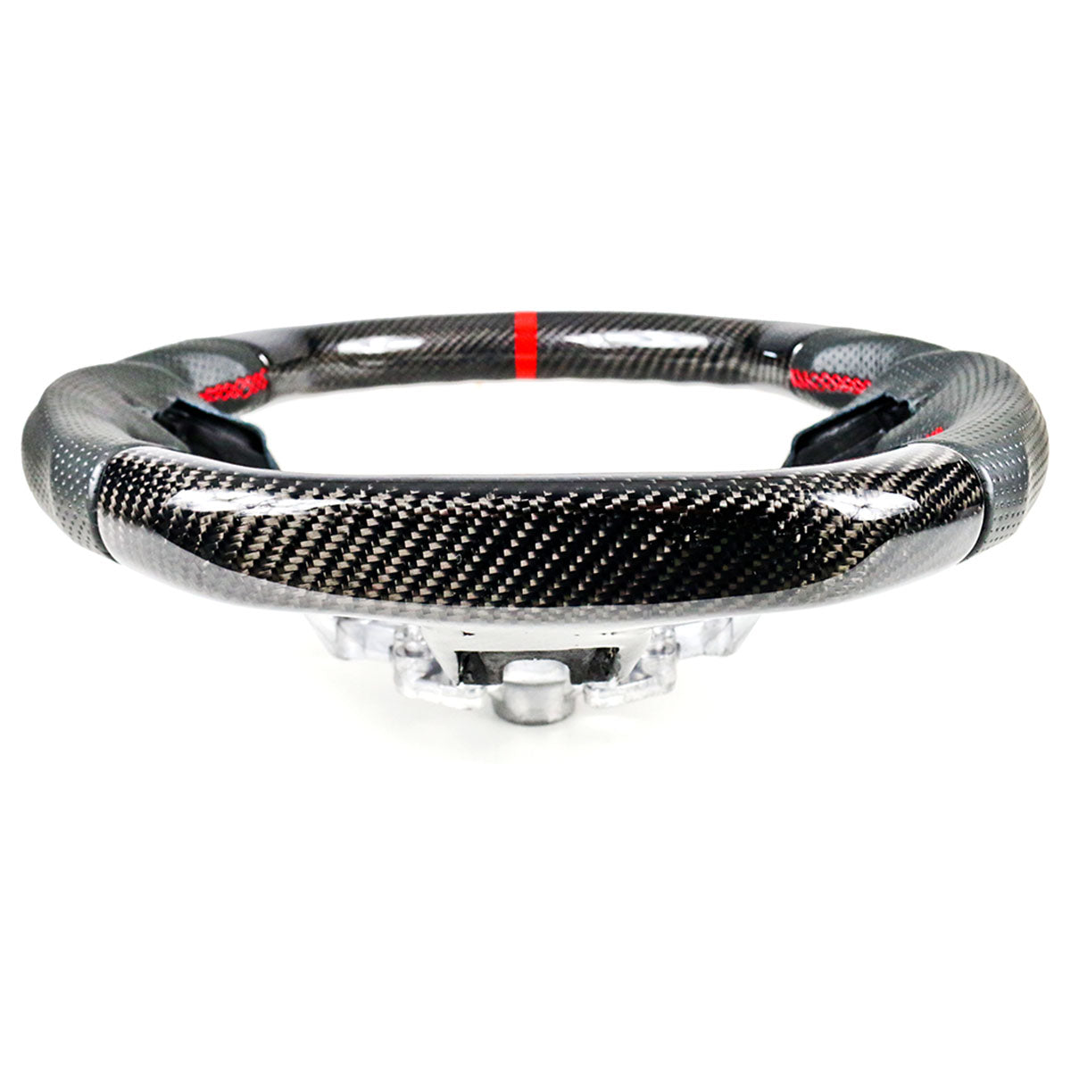 2018-2023 Ford Mustang V1 Steering Wheel w/ Red Stitching Carbon Fiber