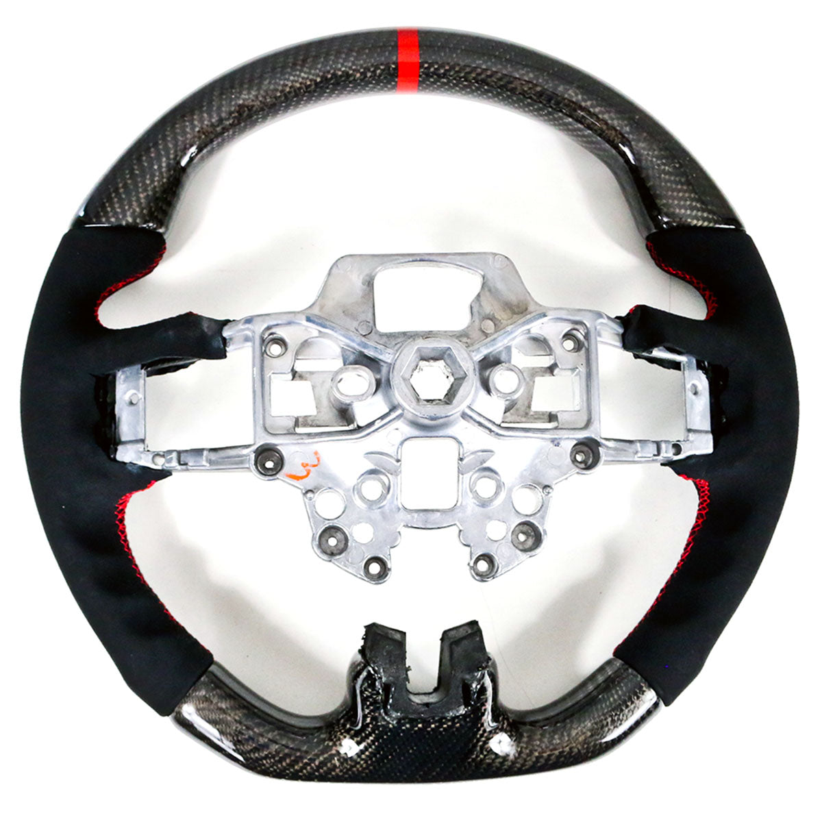 2018-2023 Ford Mustang V1 Steering Wheel w/ Red Stitching Carbon Fiber