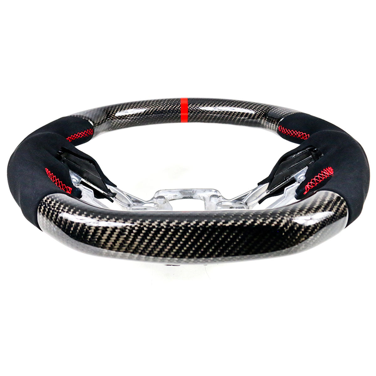 2018-2023 Ford Mustang V1 Steering Wheel w/ Red Stitching Carbon Fiber