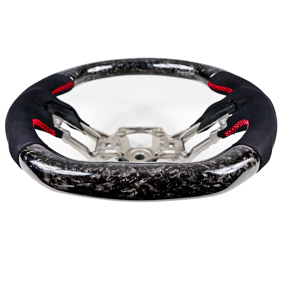 2018-2023 Ford Mustang V1 Steering Wheel w/ Red Stitching Carbon Fiber