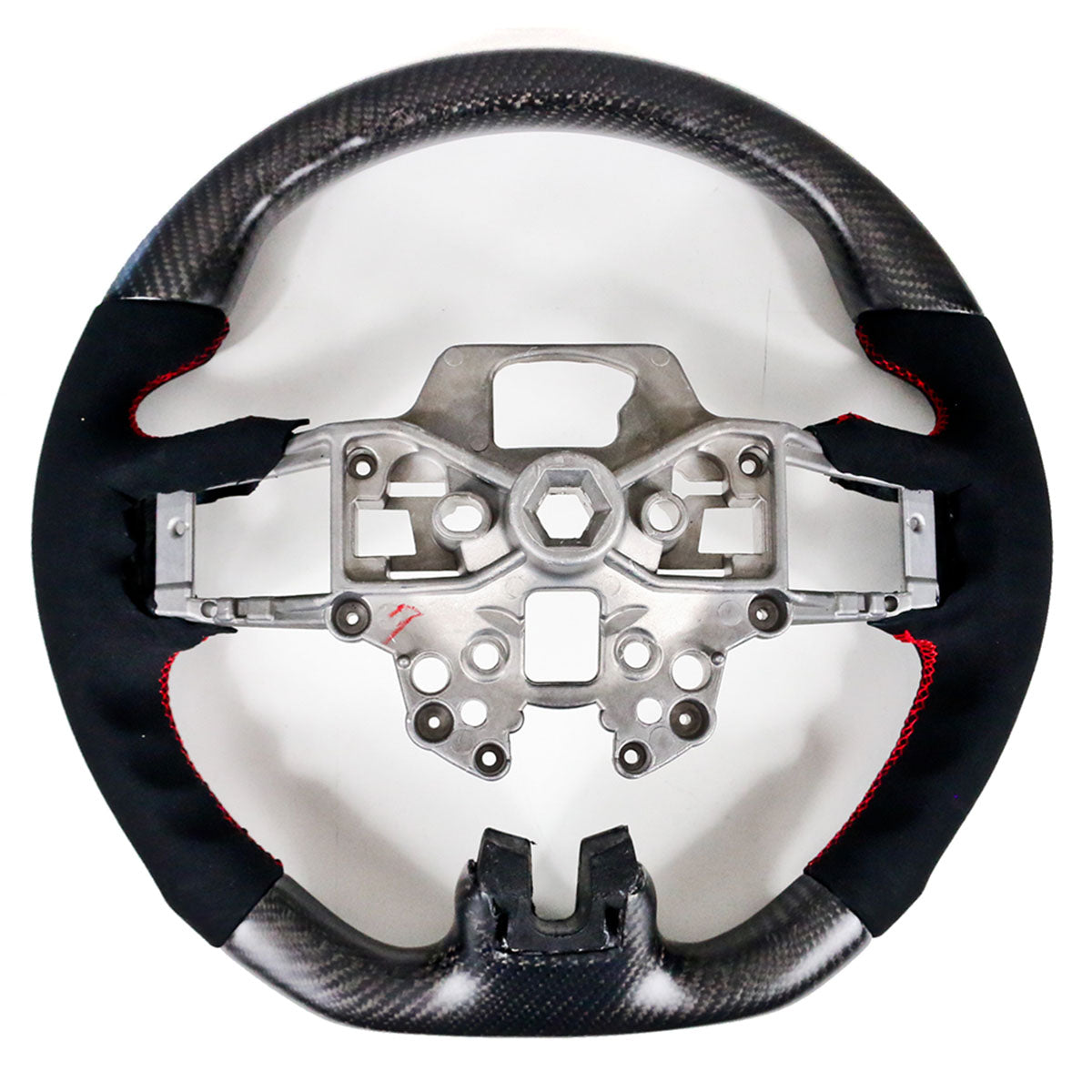 2018-2023 Ford Mustang V1 Steering Wheel w/ Red Stitching Carbon Fiber
