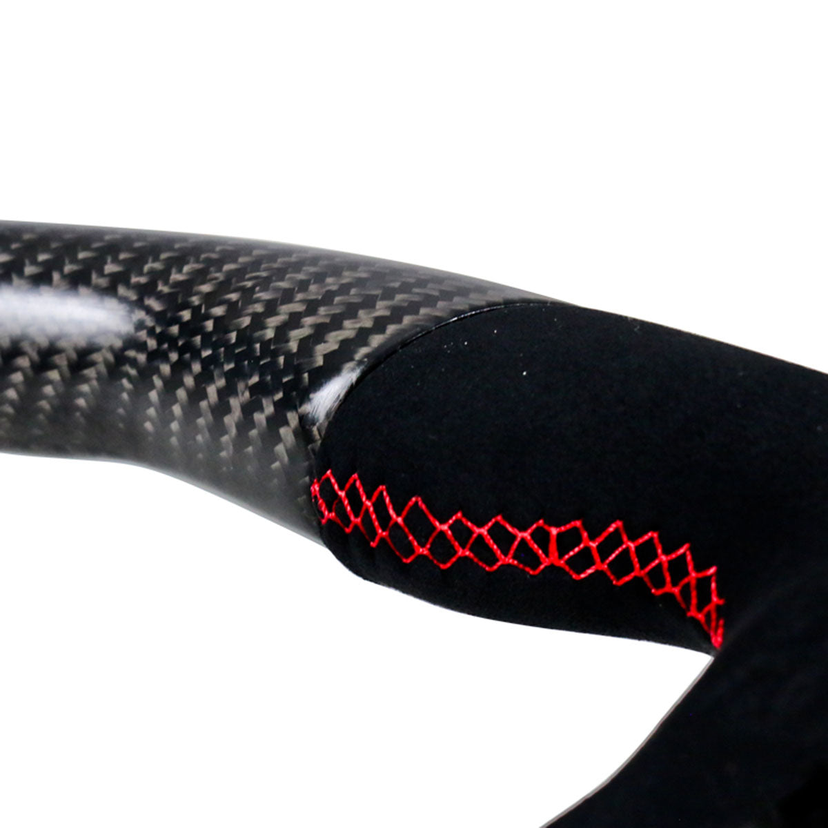 2018-2023 Ford Mustang V1 Steering Wheel w/ Red Stitching Carbon Fiber