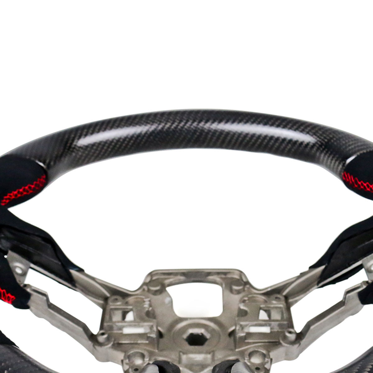 2018-2023 Ford Mustang V1 Steering Wheel w/ Red Stitching Carbon Fiber