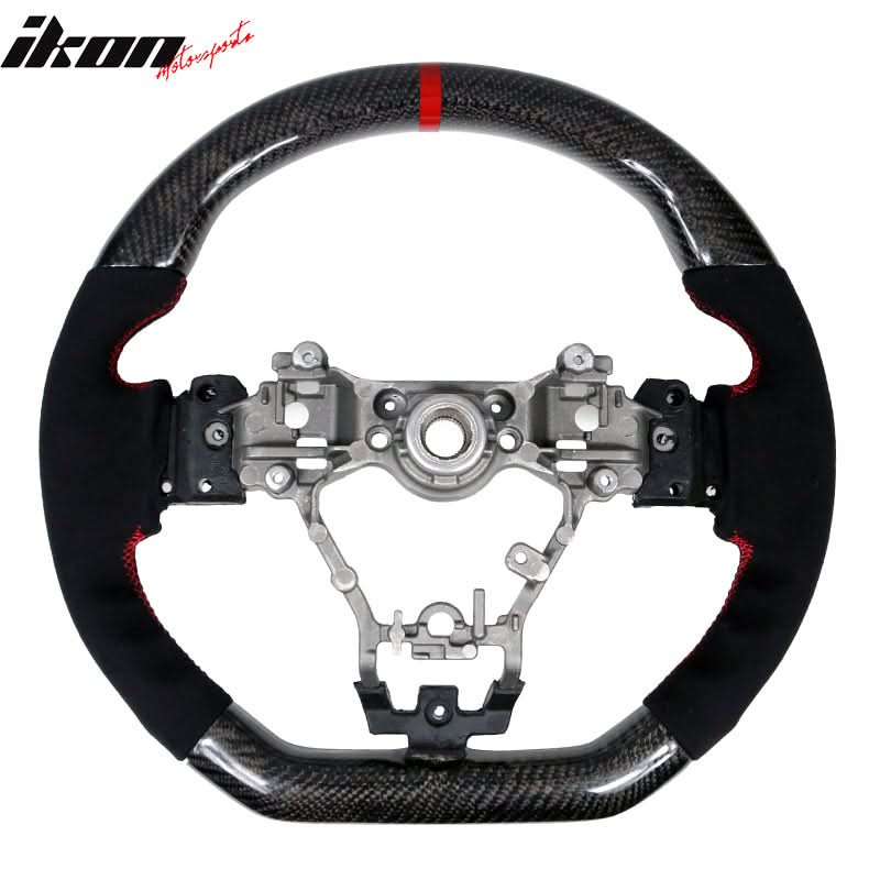 2015-2021Â Subaru WRX STI Steering Wheel Red Stitch Line CF Alcantara