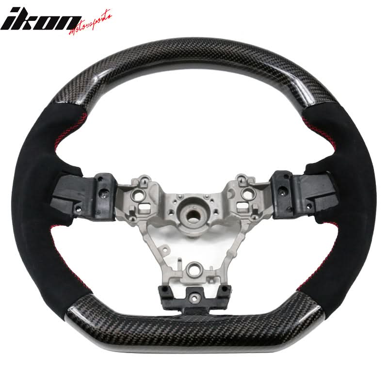 2015-2021 Subaru WRX STI Steering Wheel Red Stitch Matte CF Synthetic