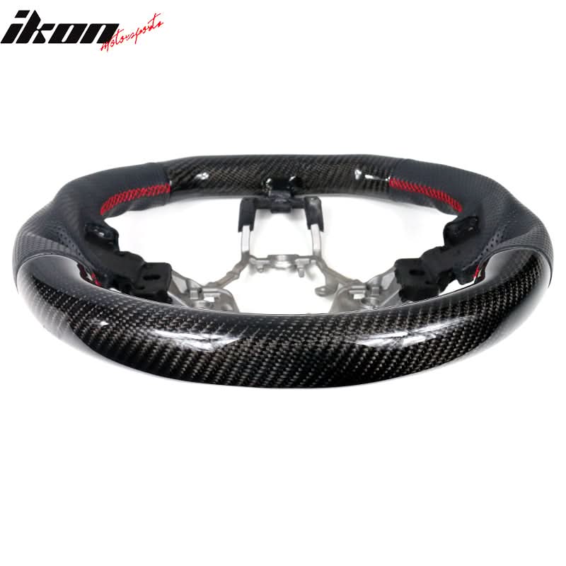 2015-2021Â WRX & STI CF Perforated Leather Red Stitch Steering Wheel