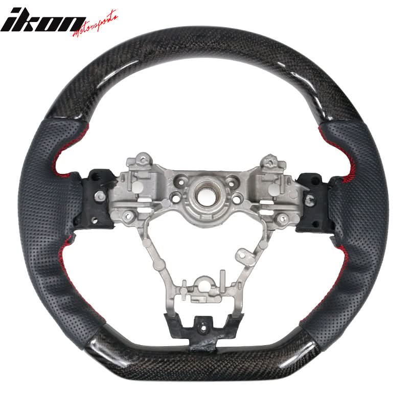 2015-2021Â WRX & STI CF Perforated Leather Red Stitch Steering Wheel
