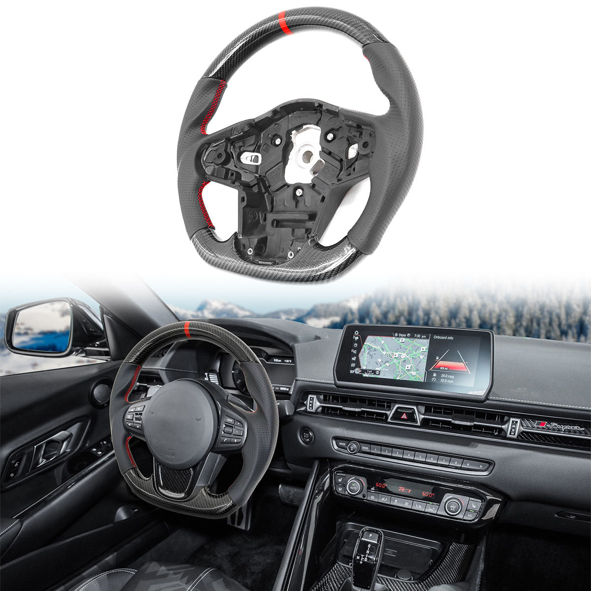 Carbon Fiber Steering Wheel for 2020-2025 Toyota Supra