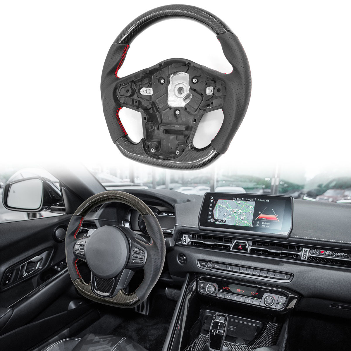 Carbon Fiber Steering Wheel for 2020-2025 Toyota Supra