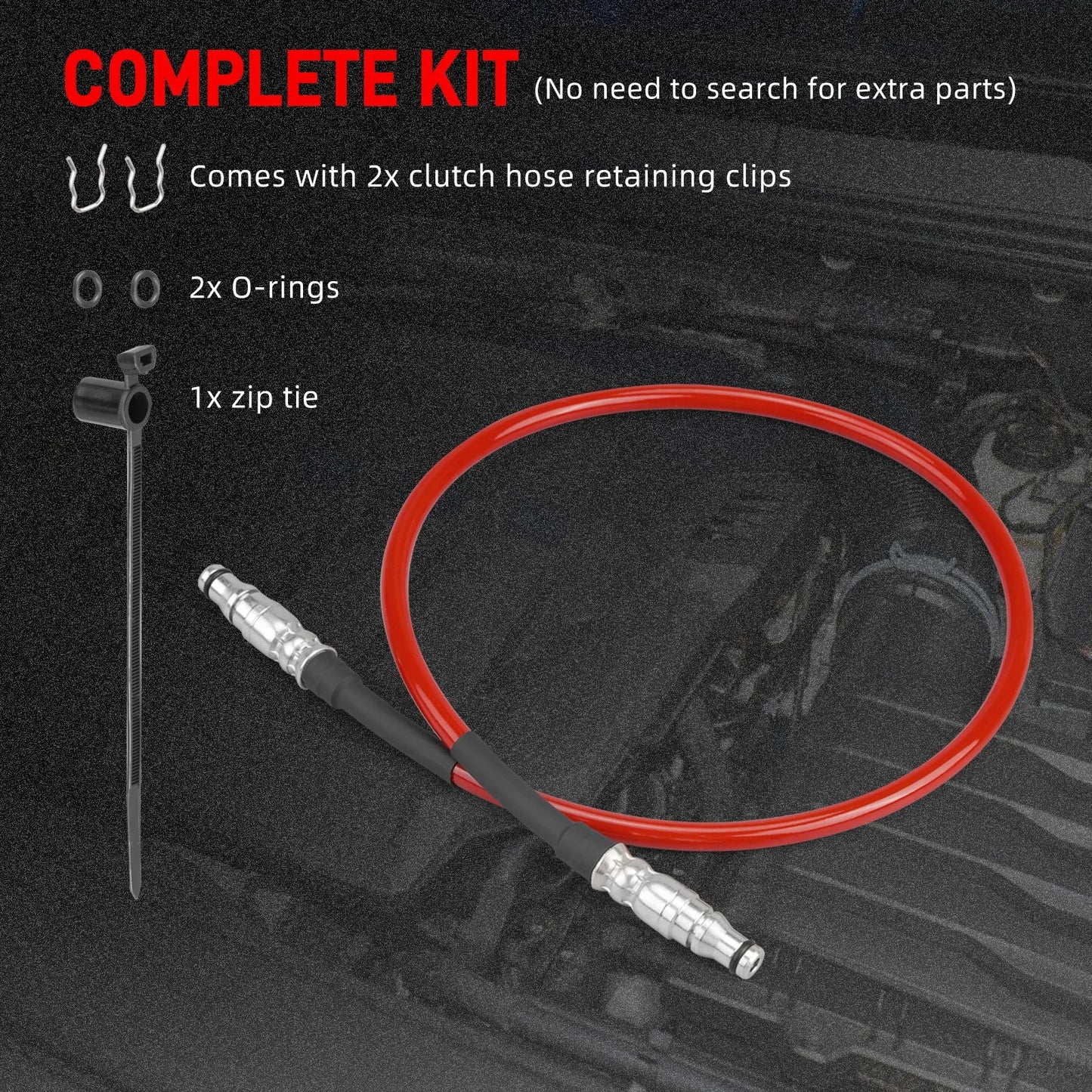 VW Golf / Jetta / Beetle / Bora / Audi TT A3 / Seat Leon Stainless Steel Braided Clutch Hose 6-Speed Manual LHD 1999 - 2007
