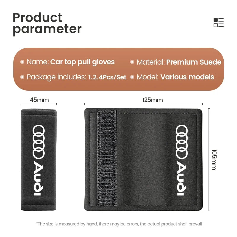 Audi PU Leather Car Roof Handle Protection Pull Glove Cover for A1 / A3 / A4 / A5 / A6 / A8 / S1 / S2 / S3 / S4 / S5 / S6 / S-Line / RS Models (B6 / B8 / C5)