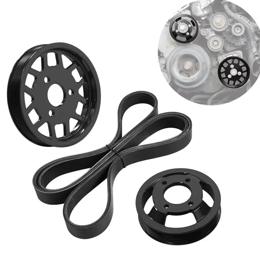 BMW M54 M52TU Aluminum Water Pump & Power Steering Pulley Kit – E46 E39 E38 X3 X5