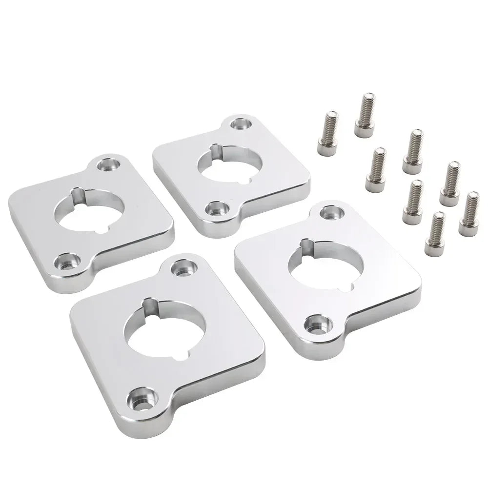 VW / Audi 1.8T 20V to 2.0 TFSI / R8 Coilpack Adapter Plate Set Billet Aluminum (Silver) for A3 / S3 / A4 / A6 / TT MK1 / Golf MK4 / GTI / Jetta / Beetle / Passat 1996 - 2011
