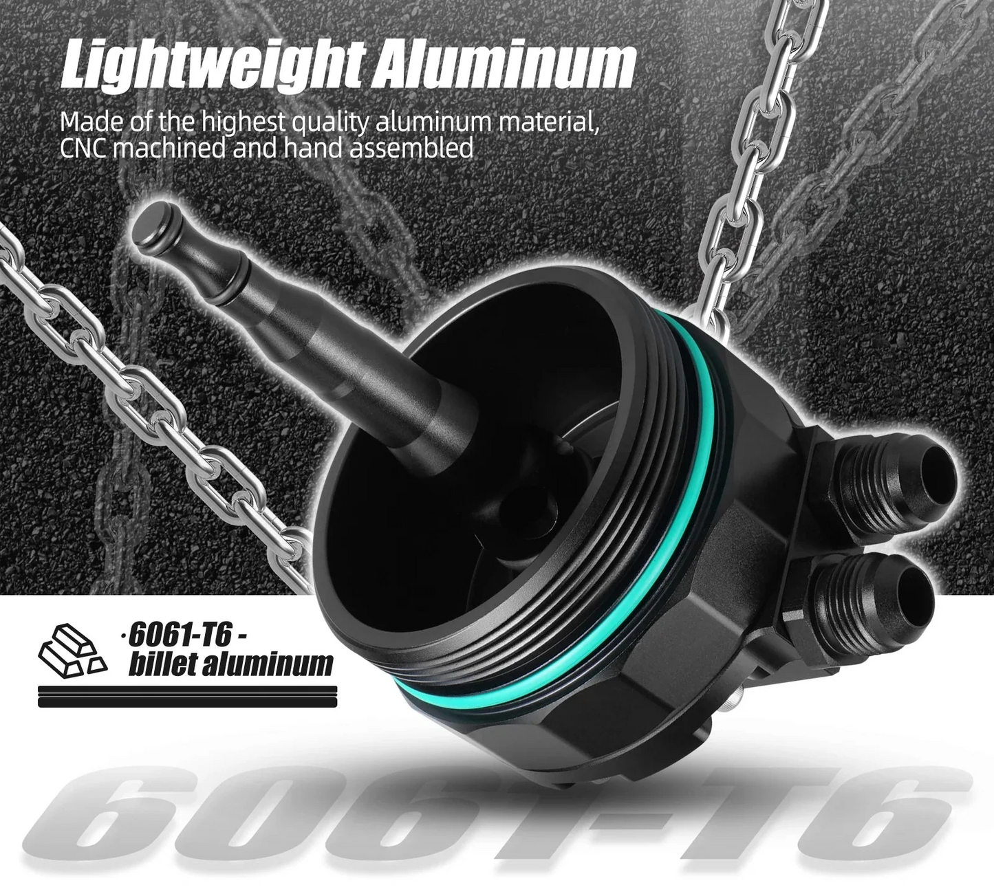 BMW M52 M54 Oil Filter Cap Adapter for External Oil Cooler (AN10 Ports)