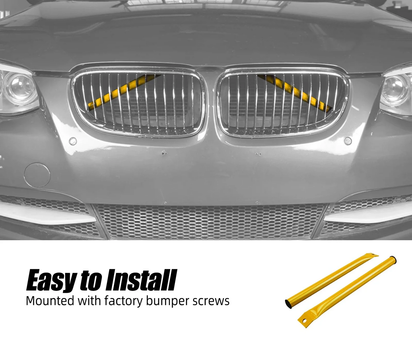 Front Kidney Grille V-Brace Bars for BMW E90 E91 E92 E93 (2006-2013) – Steel Upgrade
