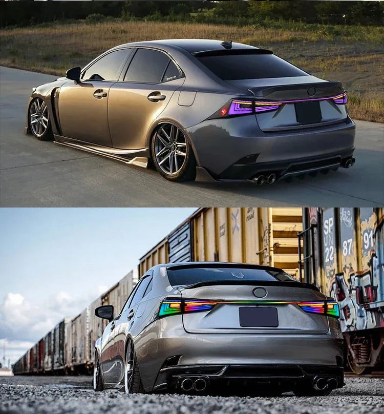 Lexus IS200t / IS250 / IS300 / IS350 Smoked RGB LED Tail Light Assembly 2014 - 2020 (Left & Right / Pair)