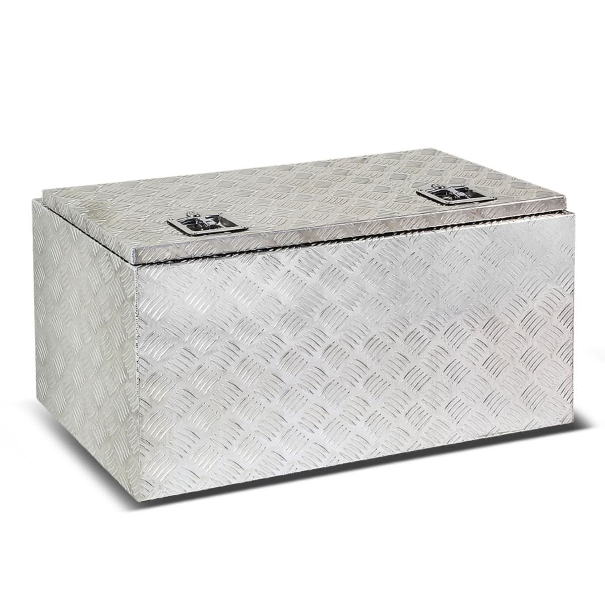 Universal Truck Trailer Tool Box w/ Lock 36x18x17 Aluminum Silver