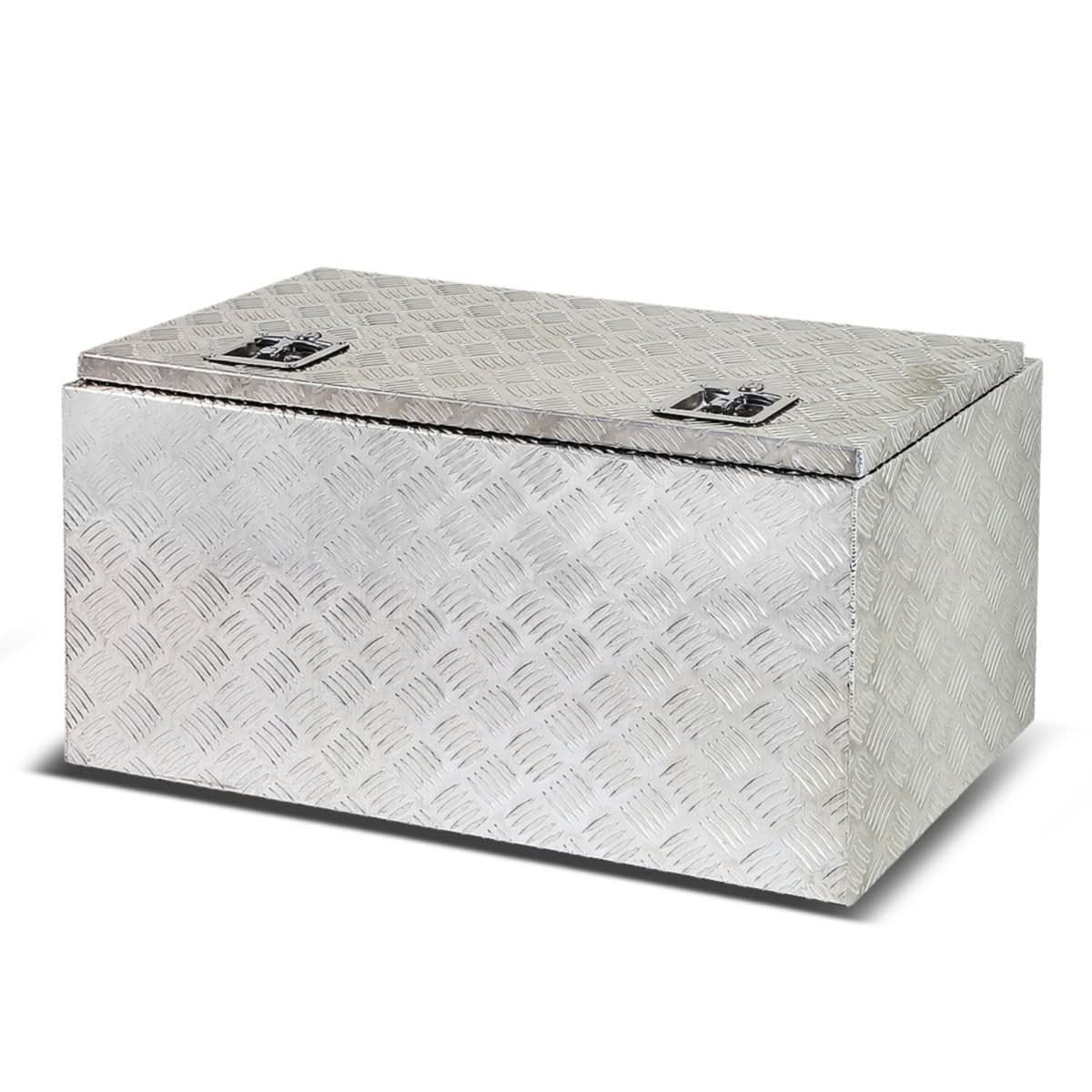 Universal Truck Trailer Tool Box w/ Lock 36x18x17 Aluminum Silver