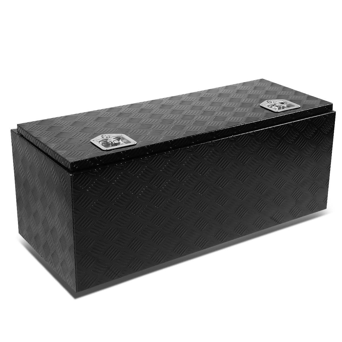 Universal Truck Trailer Tool Box w/ Lock 42x18x17 Aluminum Black