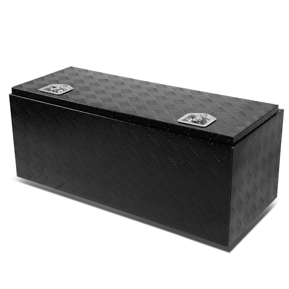 Universal Truck Trailer Tool Box w/ Lock 42x18x17 Aluminum Black