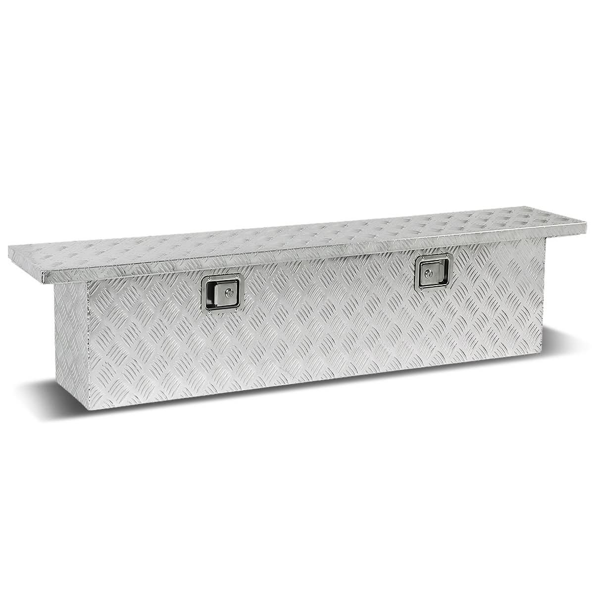 69" Aluminum Crossover Truck Tool Box with Lock and Key - Silver