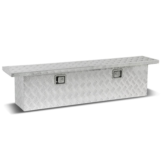 69" Aluminum Crossover Truck Tool Box with Lock and Key - Silver