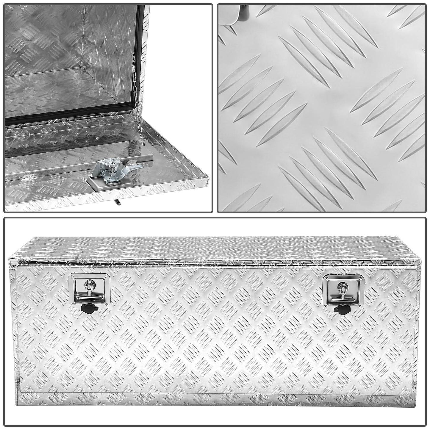 Universal Truck Trailer Tool Box w/ Lock 47" x 18" x 18" Aluminum
