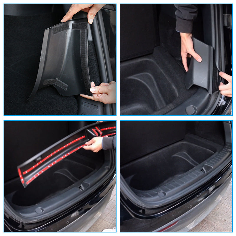 2020-2023 Tesla Model Y Black Rear Trunk Bumper Sill Guard TPE + PP
