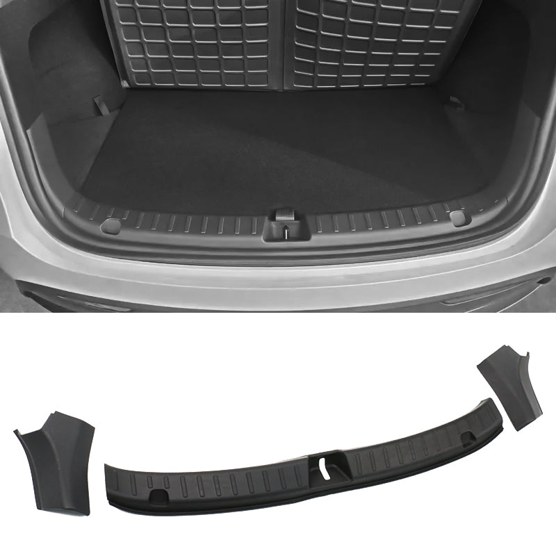 2020-2023 Tesla Model Y Black Rear Trunk Bumper Sill Guard TPE + PP