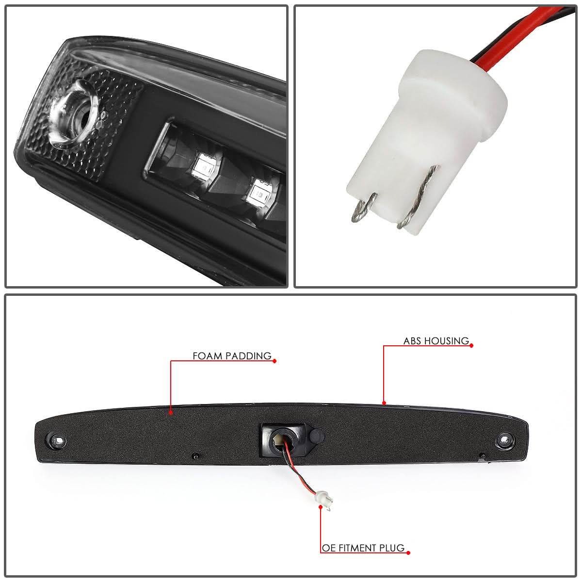2003-2006 Dodge Ram 2500 3500 LED Tailgate Brake Light - Black